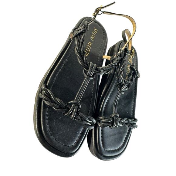 NEW $296 STUART WEITZMAN CALYPSO 8.5B BRAIDED SLINGBACK PLATFORM SANDALS - Picture 9 of 9